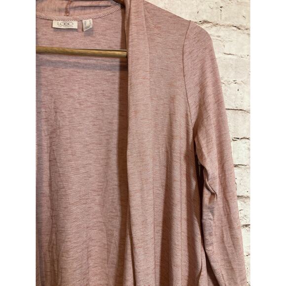 LOGO Lori Goldstein Top Womens Medium Rust Open Front Lagenlook Flowy Stretch - Picture 5 of 14